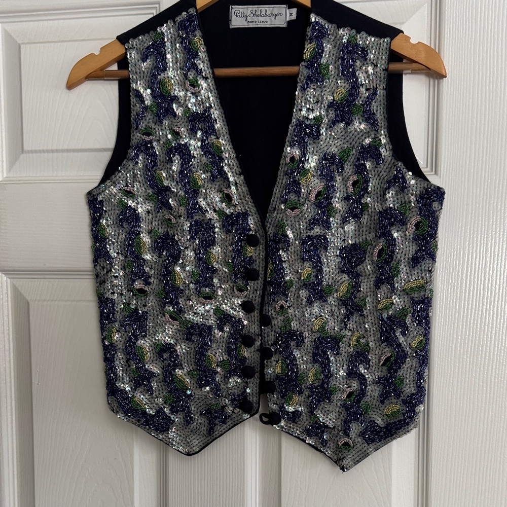 Patty Shelabarger Sequin Embellished Vest